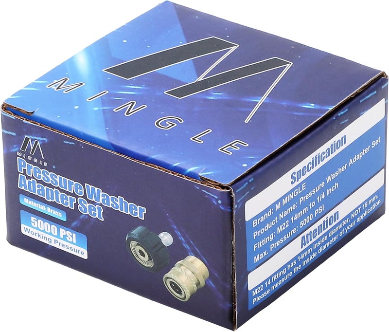 M MINGLE Mingle Pressure Washer Adapter Set, Quick Connect Gun to Wand, M22 to 1/4'' Updated modern design - Image 5