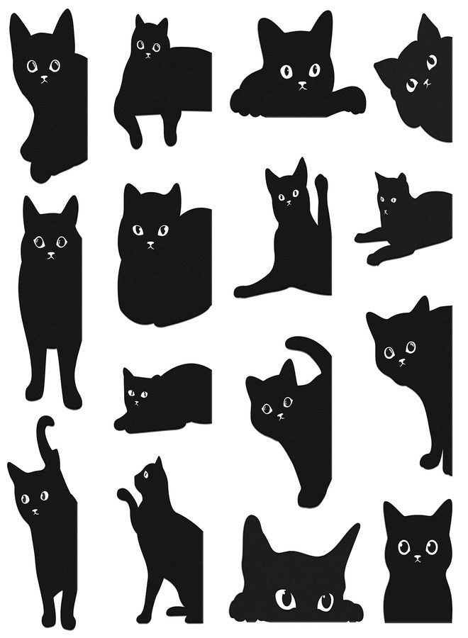 Teling 30 Pieces Black Cat Magnetic Bookmarks Assorted Cute Cat Bookmark Magnetic Book Page Clips Kawaii Animal Page Markers for Book Lovers Gifts Xmas Office Home Supplies, 15 Styles - Image 1