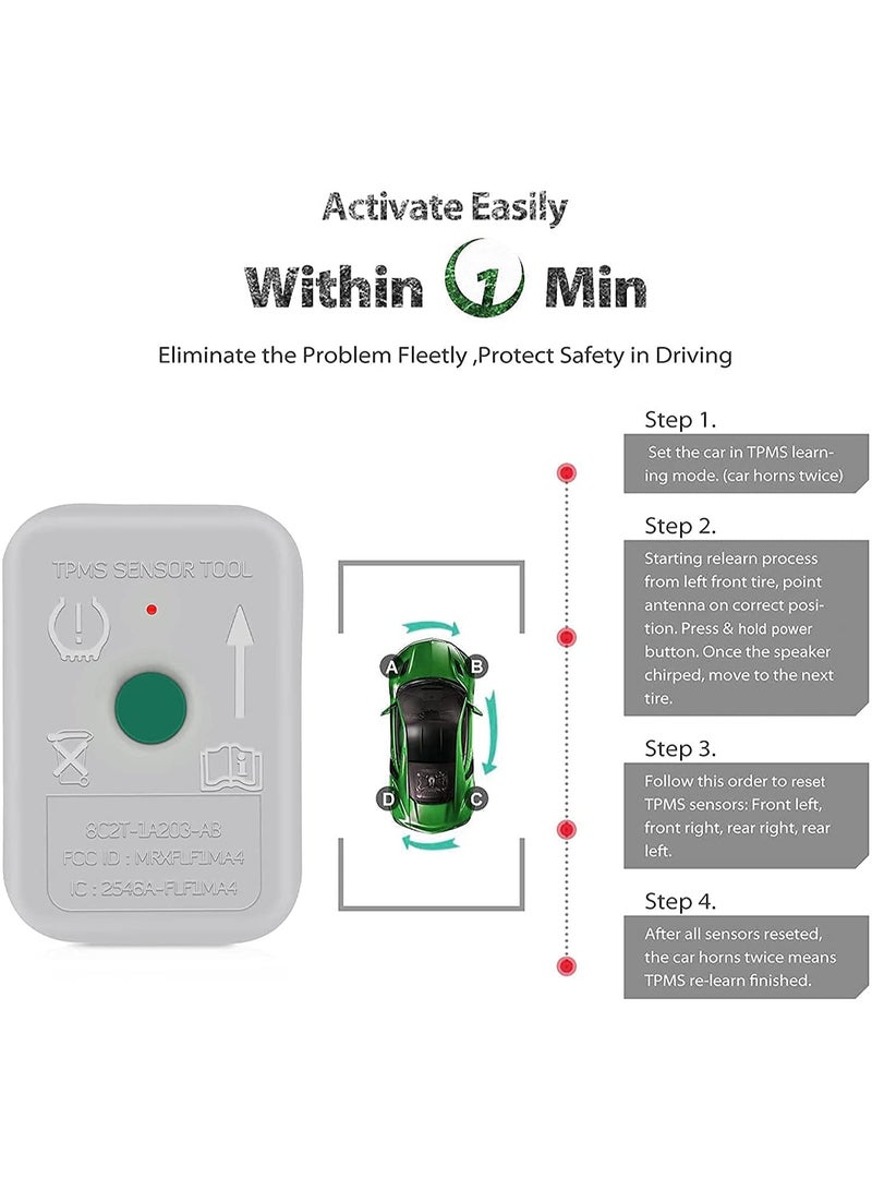 KISSUN TPMS Relearn Tool for Ford F150 - Auto Tire Pressure Monitoring System Sensor Reset & Programming Tool (Replaces 8C2Z-1A203-A / TPMS-19) - Image 5