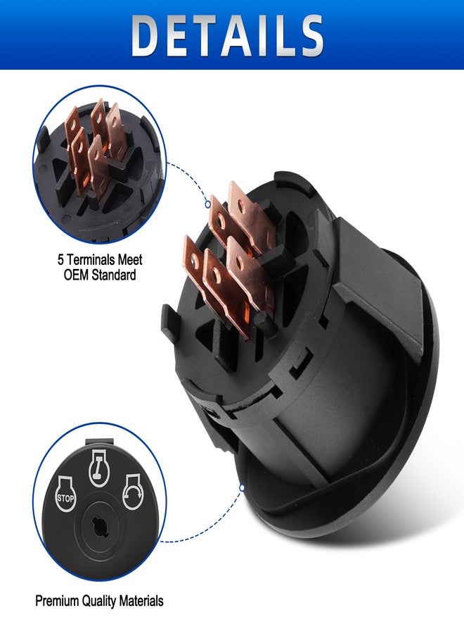 AUTOBABA Lawn Mower Ignition Switch with Key 5 terminals Compatible with MTD Craftsman Ariens Zero Turn Bad Boy Lawn Tractor Murray Sabre Scotts Yard Machines Replace# 925-04659 725-04659 - Image 4