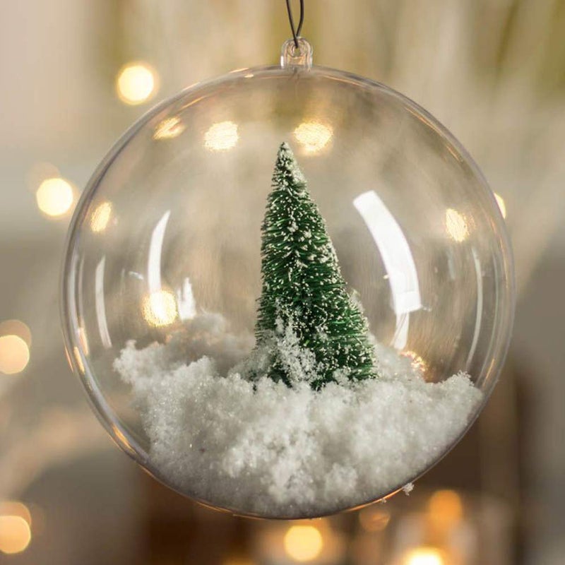 LYLYFAN 20 Pack Clear Plastic Fillable Ornament Ball 3.15''/80mm for Christmas Holiday  Wedding Party Home Decor - Image 3