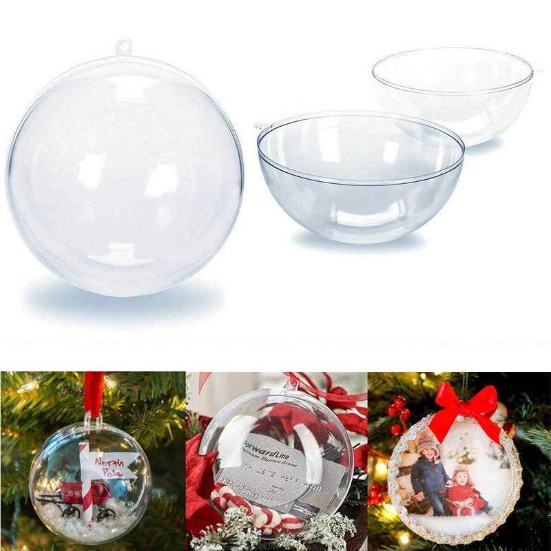 LYLYFAN 20 Pack Clear Plastic Fillable Ornament Ball 3.15''/80mm for Christmas Holiday  Wedding Party Home Decor - Image 4