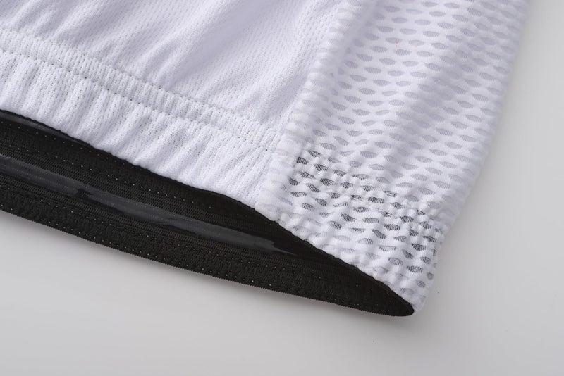 GCRFL Men's Cycling Jersey Set Road Bike Shorts Sleeves Jersey Zipper Pokcet Bib Shorts with Padded, Cycling Clothing kit Men (Grey White, XL) - Image 4