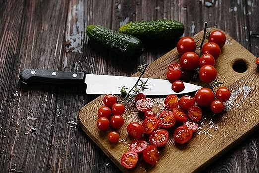 SWIMERO,Wooden Chopping Board Knife Set Vegetable-Meat Cutting Steel Scissor Cutter Bamboo Slicing Grater Chopper Slicer Combo Set Accessories Tools (Home & Kitchen)(Set of 5 + 1 Chopper Board) - Image 5