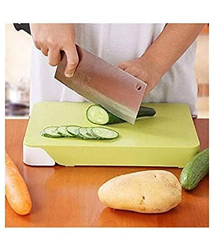 SWIMERO,Wooden Chopping Board Knife Set Vegetable-Meat Cutting Steel Scissor Cutter Bamboo Slicing Grater Chopper Slicer Combo Set Accessories Tools (Home & Kitchen)(Set of 5 + 1 Chopper Board) - Image 2