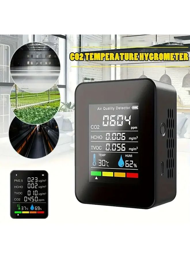 White Air Quality Monitor For CO2 CO PM2 5 PM10 HCHO TVOC Real Time Gas Detector - Image 5