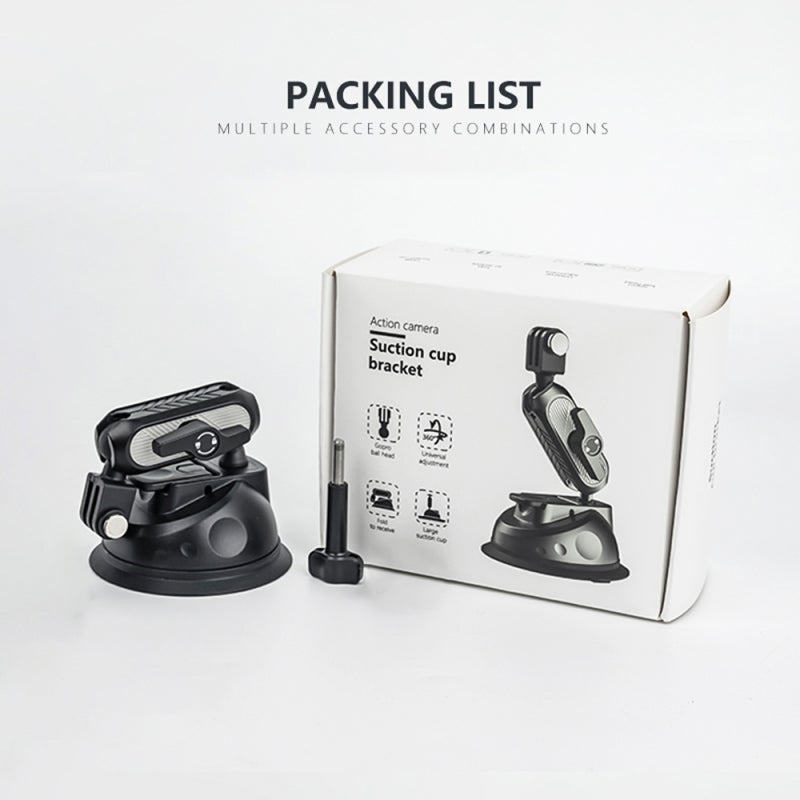 Suction Cup Phone Mount Compact ABS Rubber 360-Degree Rotation Camera Mount - Lightweight Powerful Suction Dashboard Windshield Mount for Car - Image 2