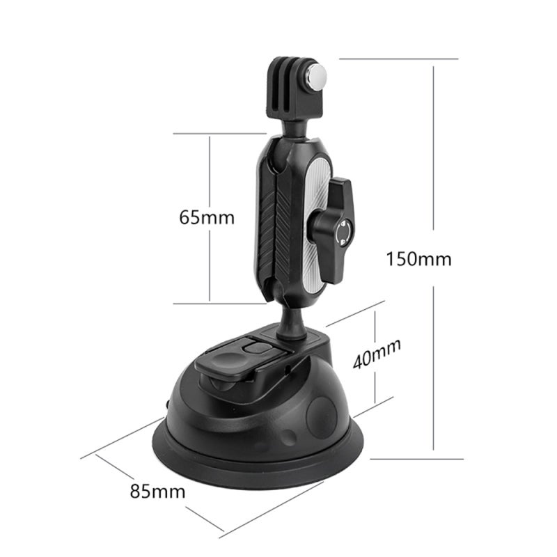 Suction Cup Phone Mount Compact ABS Rubber 360-Degree Rotation Camera Mount - Lightweight Powerful Suction Dashboard Windshield Mount for Car - Image 4