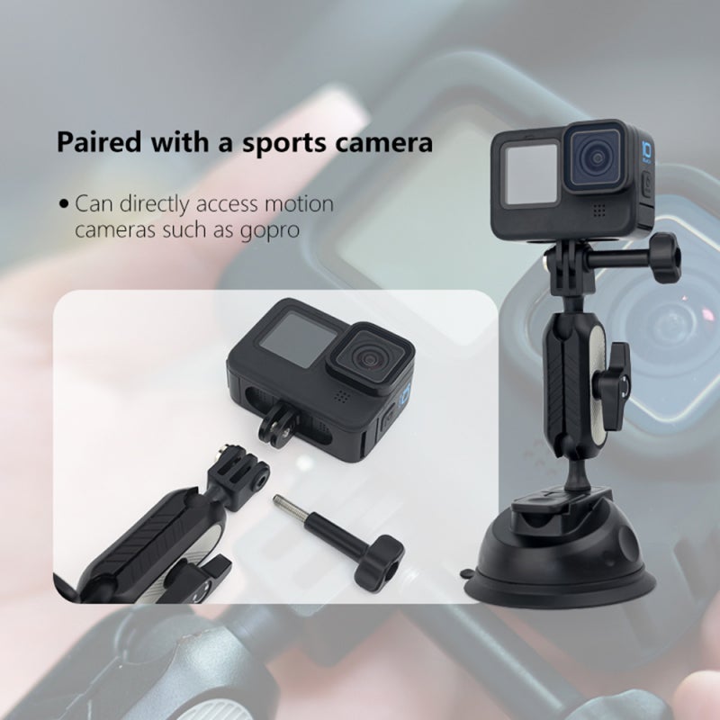 Suction Cup Phone Mount Compact ABS Rubber 360-Degree Rotation Camera Mount - Lightweight Powerful Suction Dashboard Windshield Mount for Car - Image 3