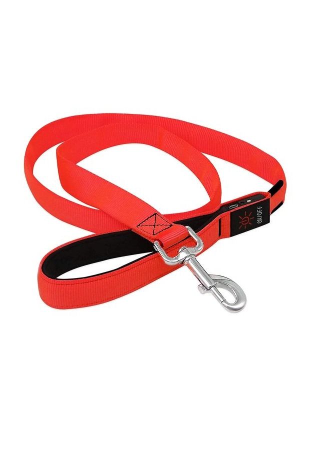AS SEEN ON TV Ultra High Night Visibility USB Rechargeable Flashing Pet Leash Glow in The Night Red Large - Image 2