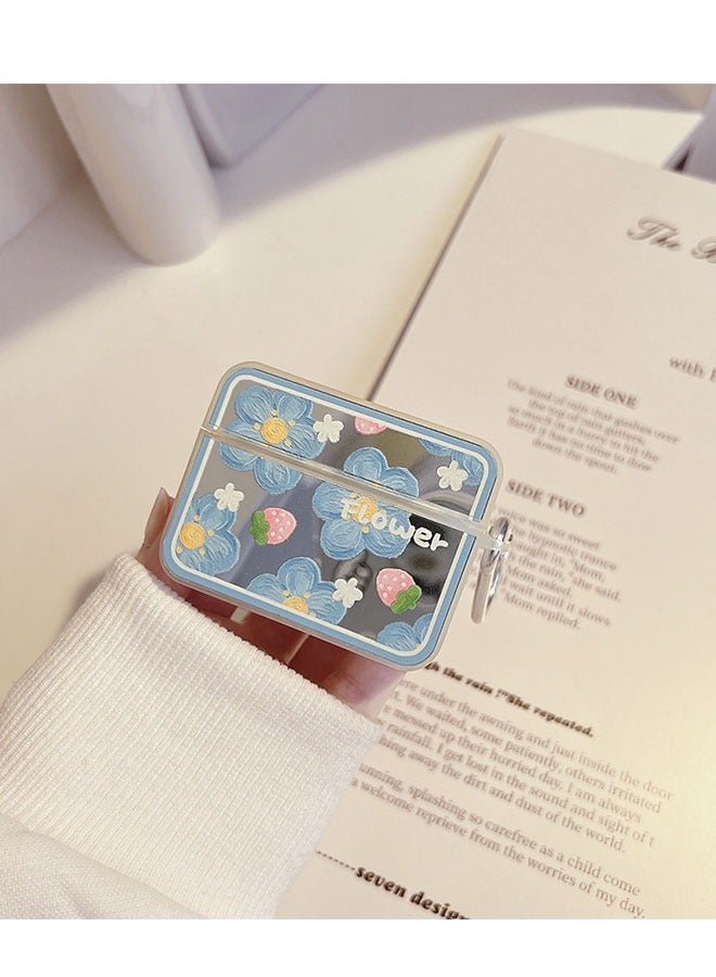 Airpods Pro 2 Case with Keychain, Cute Flower Strawberry Soft TPU Cover, Shockproof Bluetooth Headset Protective Case for Women Girls - Image 3