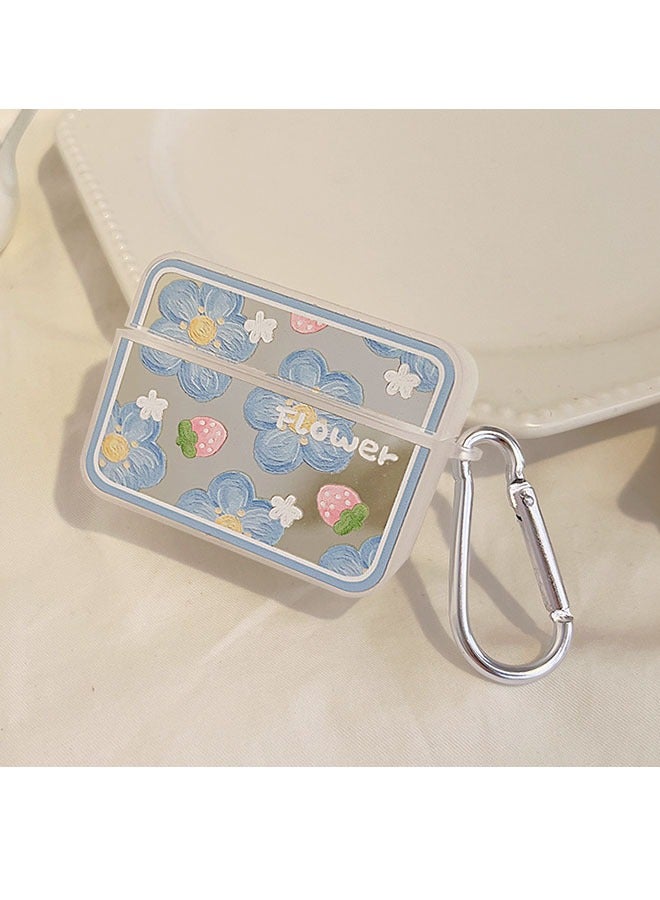 Airpods Pro 2 Case with Keychain, Cute Flower Strawberry Soft TPU Cover, Shockproof Bluetooth Headset Protective Case for Women Girls - Image 2