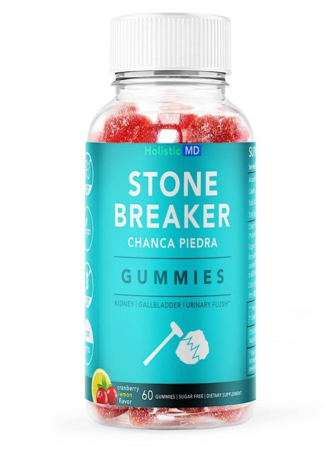 Holistic MD Stone Breaker Chanca Piedra 1,500mg Gummies Kidney Stones Cleanse Gallbladder Formula | Plus Cranberry Extract Might Help Urinary Tract Flush Impurities | Fast Absorption Sugar Free 60ct - Image 1