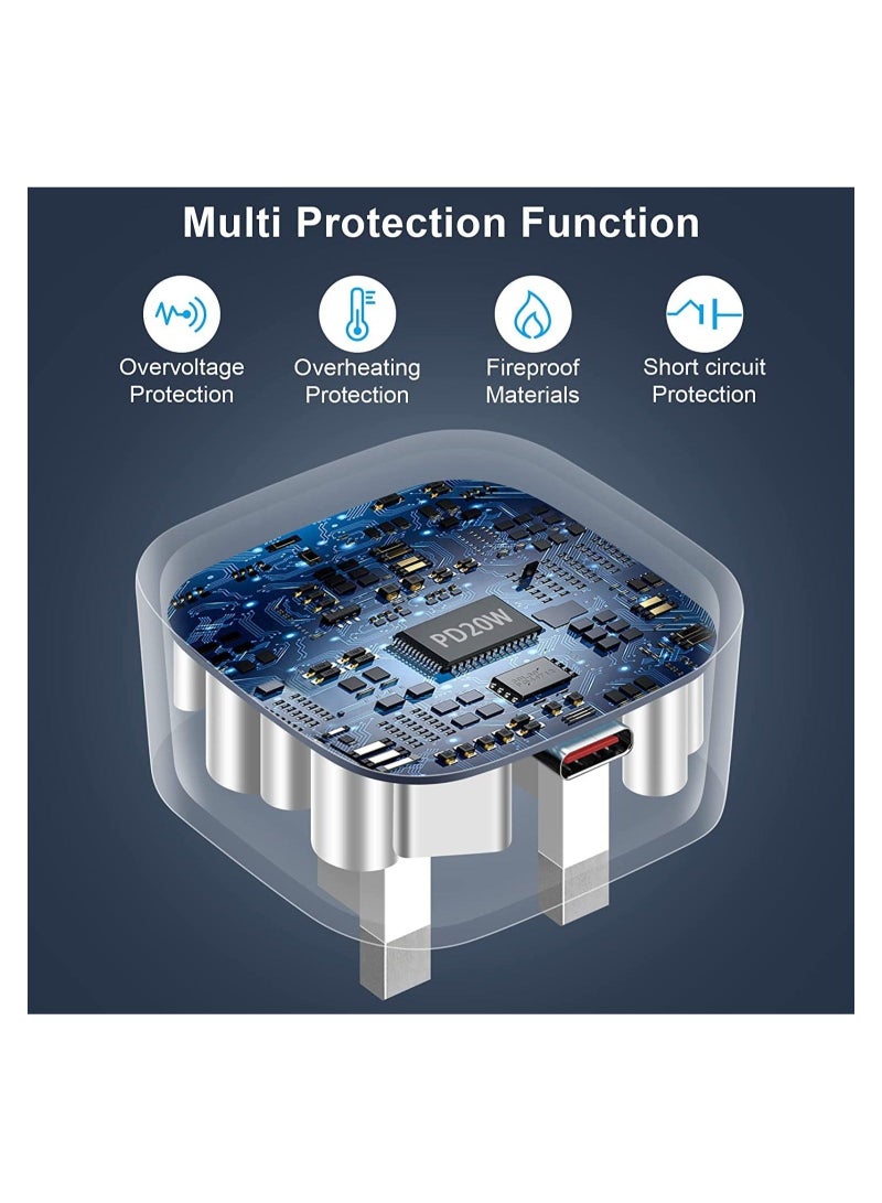 IPhone 20W USB-C Power Adapter With Cable for iPhone 14 POR 13 13 PRO 13 PRO MAX 12 / iPhone 12 Pro max /12mini (iPhone 20W USB-C Power Adapter) - Image 2