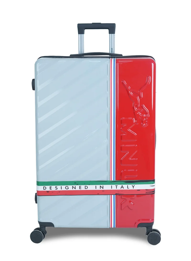 MNUK SWAGGER Set of 3 Luggage| Polycarbonate and ABS Hardside Trolley| Double 360Â° 4 Wheeler| Cabin-20 Inch, Medium-24 Inch, Large-28 Inch| White Red