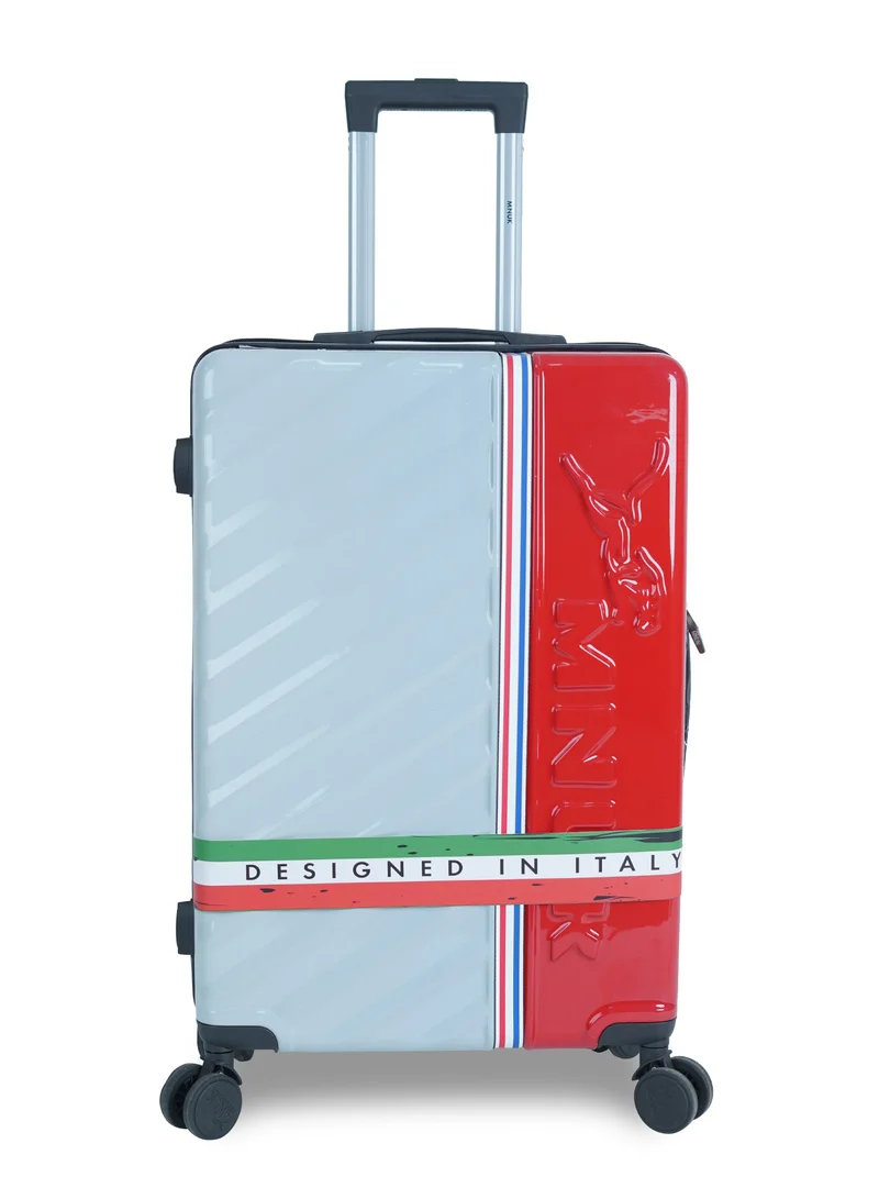 MNUK SWAGGER Set of 3 Luggage| Polycarbonate and ABS Hardside Trolley| Double 360Â° 4 Wheeler| Cabin-20 Inch, Medium-24 Inch, Large-28 Inch| White Red