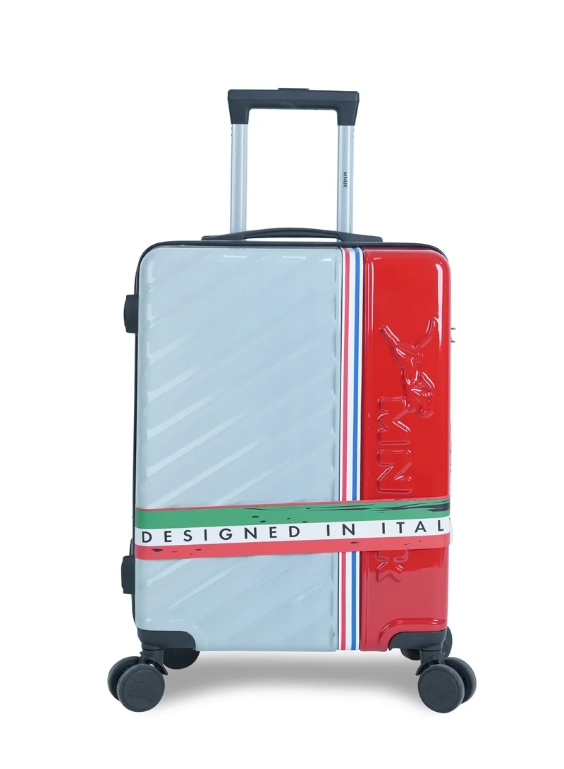 MNUK SWAGGER Set of 3 Luggage| Polycarbonate and ABS Hardside Trolley| Double 360Â° 4 Wheeler| Cabin-20 Inch, Medium-24 Inch, Large-28 Inch| White Red