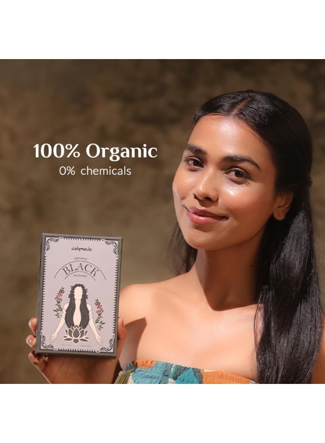 Ashpveda Organic Black Hair Colour powder (100g) Ammonia & PPD Free Long Lasting Hair Color for a Stronger Scalp, Silkier and Shining Hair | Chemical Free Hair Color for Women and Men (Black) - Image 2