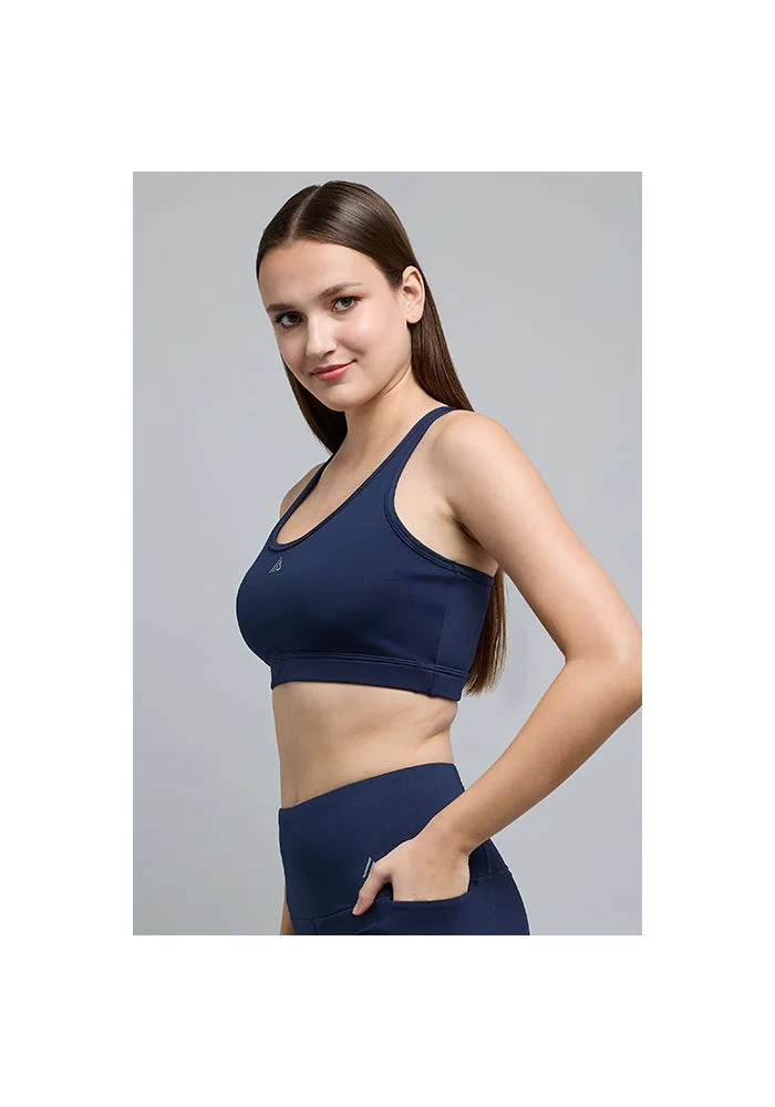 R&b  Solid Sports Bra with Scoop Neck for Women | Best Price UAE