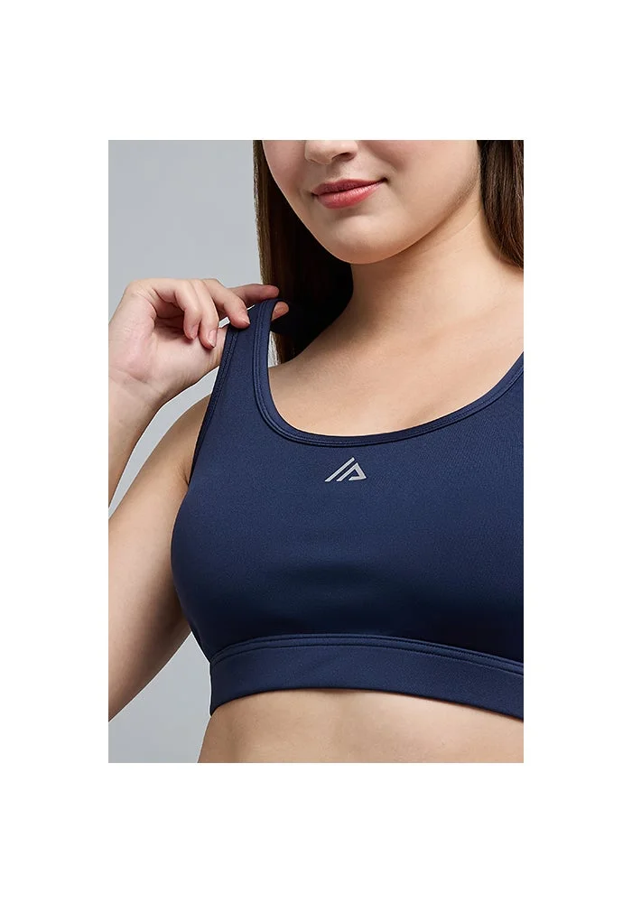 R&b  Solid Sports Bra with Scoop Neck for Women | Best Price UAE