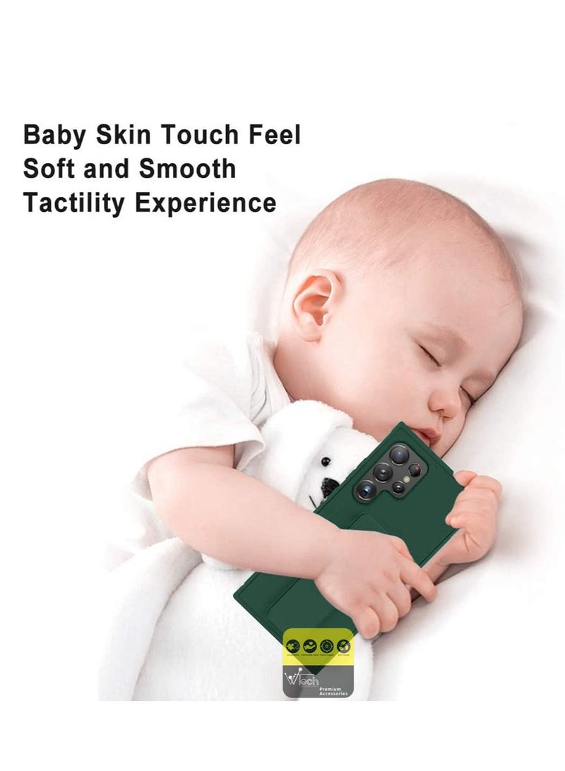 Wtech Hand Grip and Multi Stand Magnetic Car Mount Kickstand Case Finger Strap Cover For Samsung Galaxy S23 Ultra Dark Green - Image 2