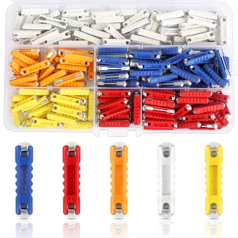 Dasyusuo 200Pcs European Automotive Fuse Old Car Fuses Continental Fuses Car Torpedo Fuses 5A 8A 10A 16A 25A for European Vintage Old Style Classic Cars - Image 1