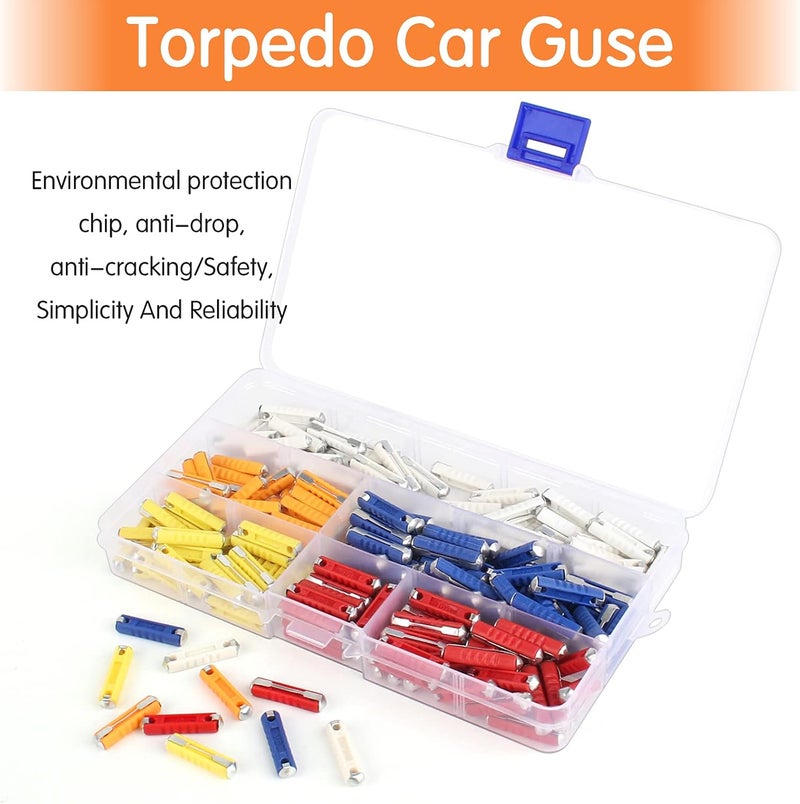 Dasyusuo 200Pcs European Automotive Fuse Old Car Fuses Continental Fuses Car Torpedo Fuses 5A 8A 10A 16A 25A for European Vintage Old Style Classic Cars - Image 4