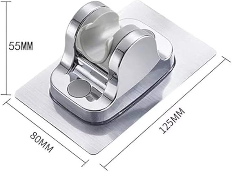 Shower Head Holder Adjustable 90 Degree – Wall Mount Mop Broom Hook No Drill Strong Adhesive Waterproof Bathroom Organizer Rotating Stand for Kitchen Laundry - Image 2