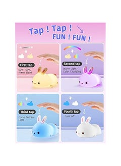 Gonice Night Light for Kids Bunny Cute Lamp,16 Colors Cute Night Light Kids Night Light,Rechargeable Baby Night Light Toddler Night Light for Bedroom,Kids Lamp Kawaii Room Decor Cute Gifts For Women  - Image 3