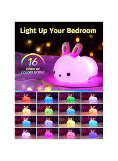 Gonice Night Light for Kids Bunny Cute Lamp,16 Colors Cute Night Light Kids Night Light,Rechargeable Baby Night Light Toddler Night Light for Bedroom,Kids Lamp Kawaii Room Decor Cute Gifts For Women  - Image 2