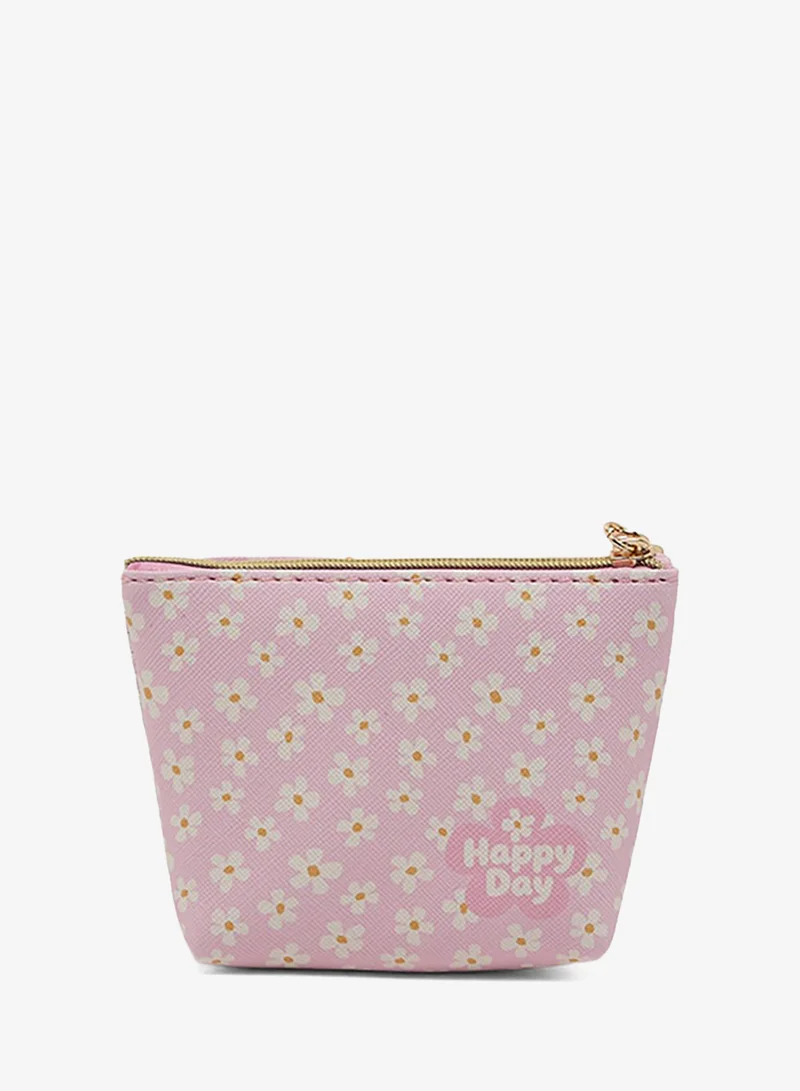 R&b Floral Print Cosmetic Pouch