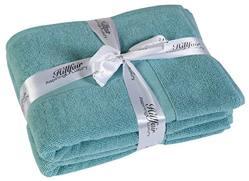 HILLFAIR 900 GSM-Hotel-Spa Tub-Shower Bath Floor Towels - (2 Pack, Sea Green, 21 Inch by 34 Inch) - 100% Cotton Floor Towels Machine Washable Cotton Terry Bath mat Rugs - 2 Piece Towel Set - Image 3