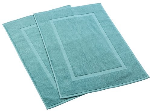 HILLFAIR 900 GSM-Hotel-Spa Tub-Shower Bath Floor Towels - (2 Pack, Sea Green, 21 Inch by 34 Inch) - 100% Cotton Floor Towels Machine Washable Cotton Terry Bath mat Rugs - 2 Piece Towel Set - Image 4