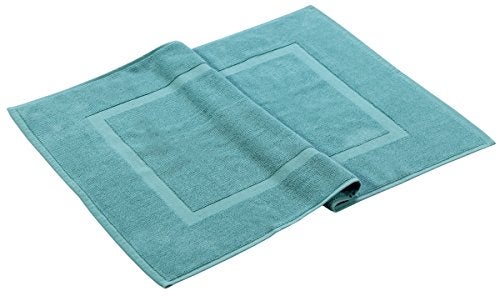 HILLFAIR 900 GSM-Hotel-Spa Tub-Shower Bath Floor Towels - (2 Pack, Sea Green, 21 Inch by 34 Inch) - 100% Cotton Floor Towels Machine Washable Cotton Terry Bath mat Rugs - 2 Piece Towel Set - Image 5
