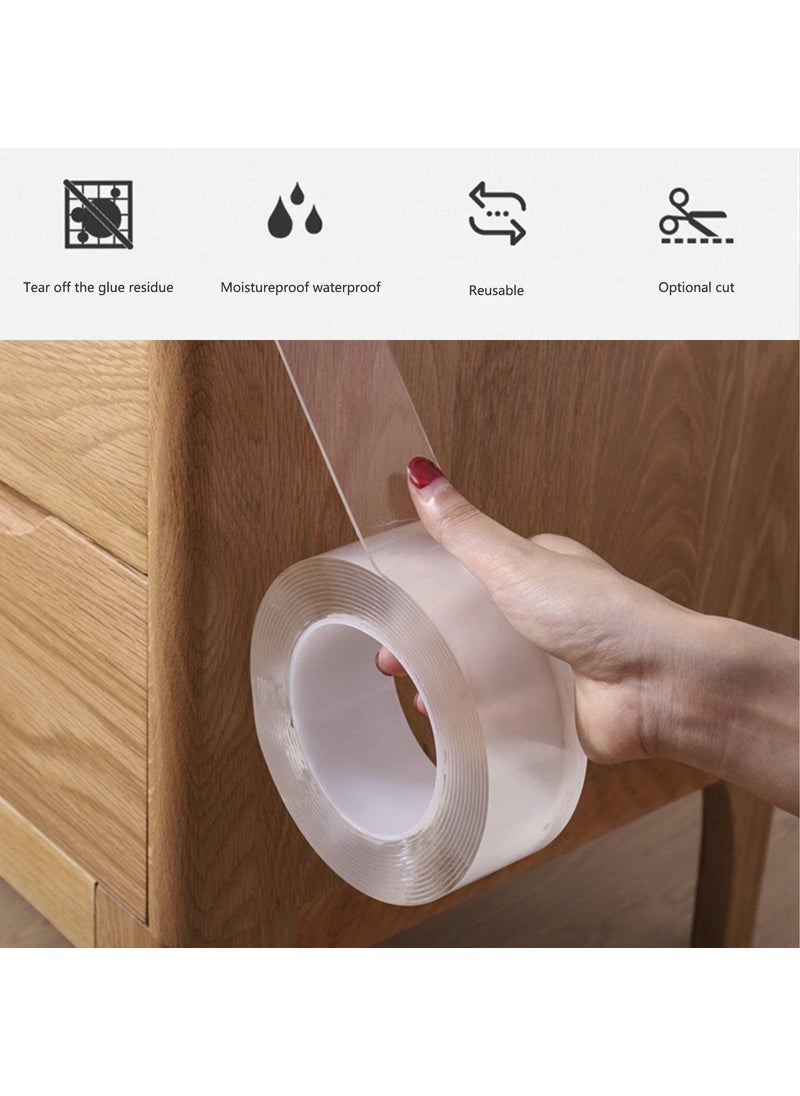 Generic - SUPER SHOP Tape Double Sided Tape Waterproof Heavy Duty - Multipurpose Removable Traceless Mounting Adhesive Tape for Walls，Washable Reusable Strong Sticky Strips Gel Grip Tape (3 Meter) - Image 1