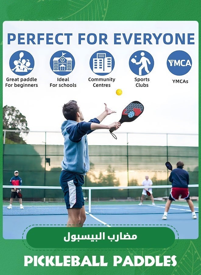 Arabest Pickleball Paddle,Pickleball Paddle/Paddles Set, Polypropylene Honeycomb Core, Anti-Slip Sweat-Absorbing Grip, 4 Pickleball, Portable Carry Bag, Pickle Ball for Beginners - Image 3