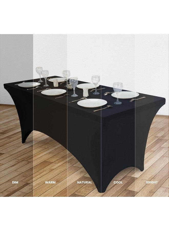 Utopia Kitchen 6FT Spandex Tablecloth [2 Pack, Black] 200 GSM Stretch, Fitted, Washable and Wrinkle Resistant Table Cloth Rectangle Cover for Trade Shows, Wedding, Parties [72Lx30Wx30H Inch] - Image 4