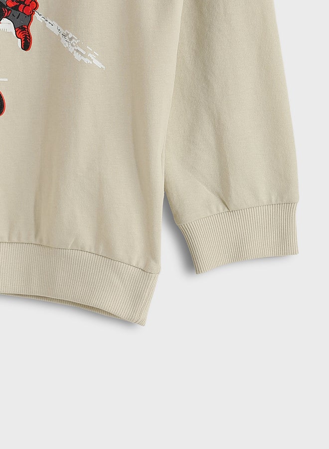 ال سي وايكيكي طاقم الرقبة العنكبوت الرجل المطبوعة طويلة الأكمام الأولاد من النوع الثقيل - Image 3