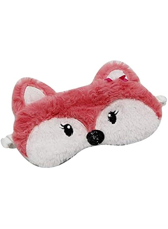 Funny Plush Sleeping Mask Eye Cover Blindfold Eye Shade Cover for Women Kids Girls Travel Sleep, Fox - Image 2