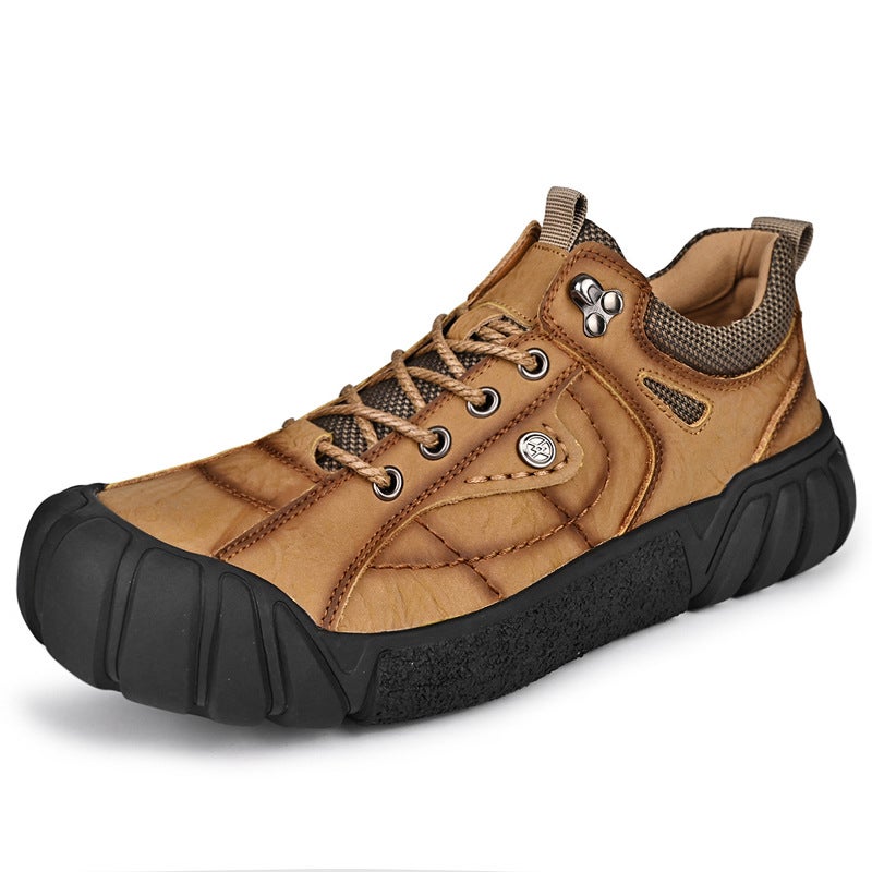 New Men'S Leather Shoes Handmade Men'S Shoes Casual Leather Shoes Breathable Personality Outdoor Work Shoes Genuine Leather Shoes Fashion Men'S Shoes - Image 4