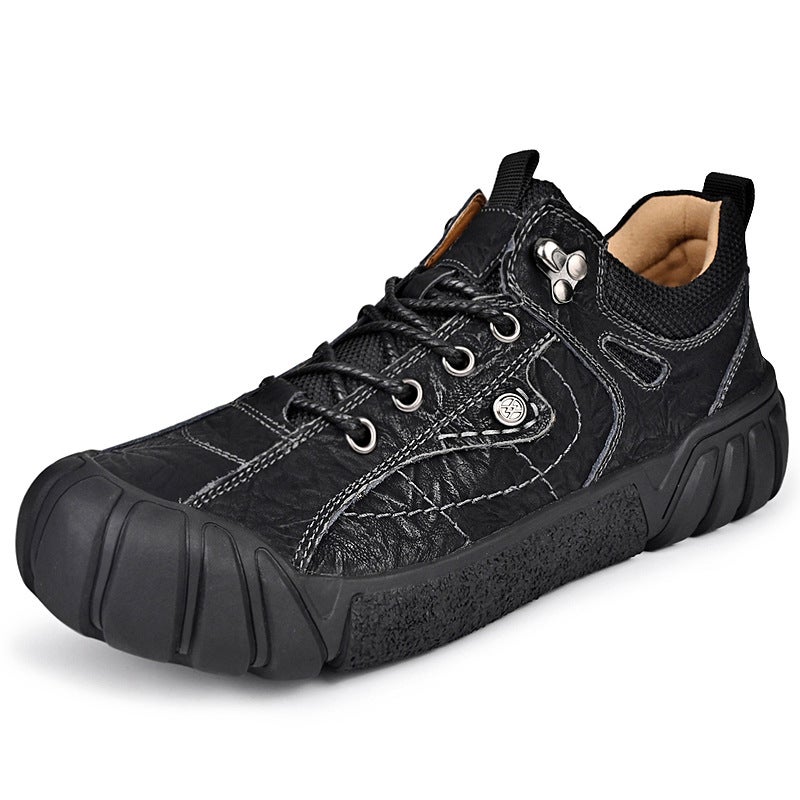 New Men'S Leather Shoes Handmade Men'S Shoes Casual Leather Shoes Breathable Personality Outdoor Work Shoes Genuine Leather Shoes Fashion Men'S Shoes - Image 3