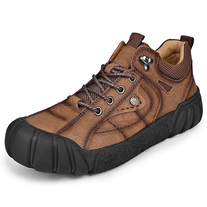 New Men'S Leather Shoes Handmade Men'S Shoes Casual Leather Shoes Breathable Personality Outdoor Work Shoes Genuine Leather Shoes Fashion Men'S Shoes - Image 2