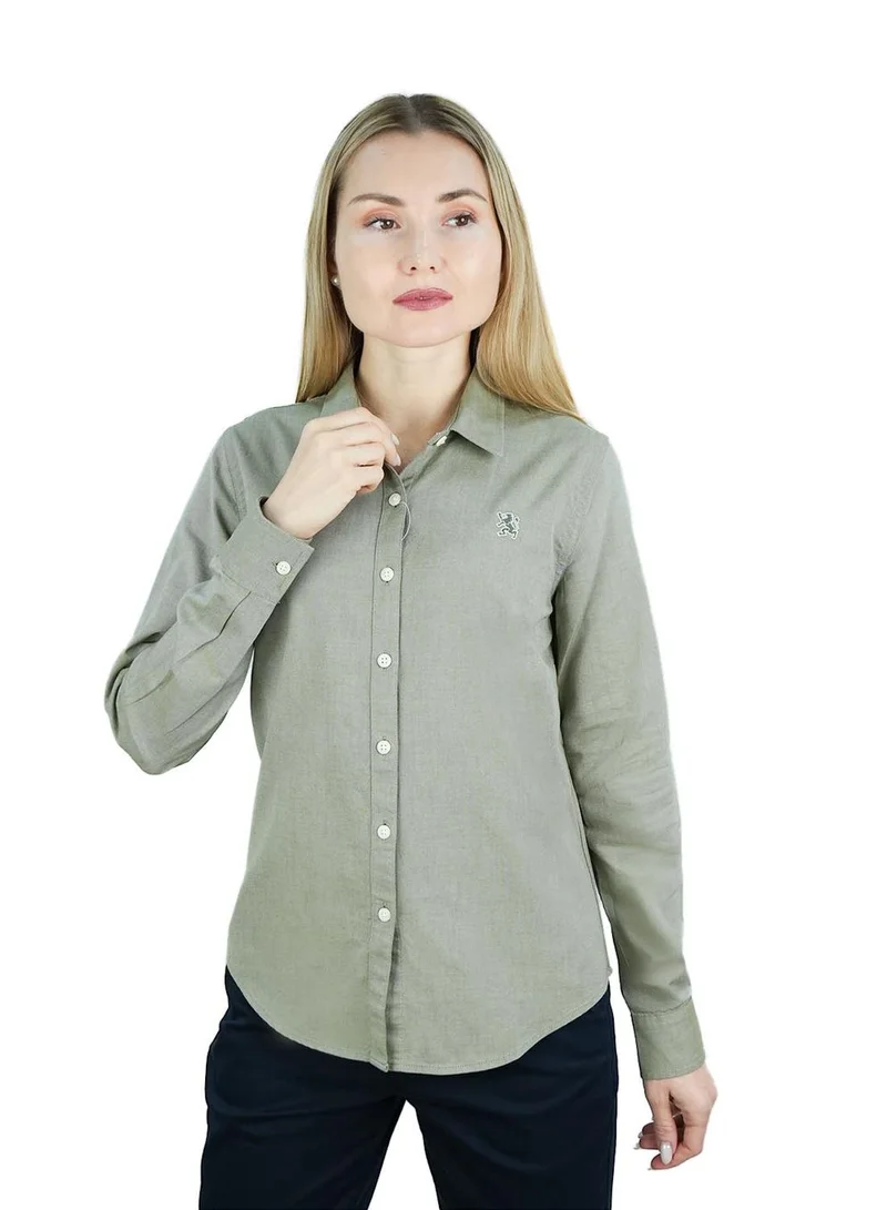 Women's Cotton Oxford Slim fit Shirt with Lion Embroidery