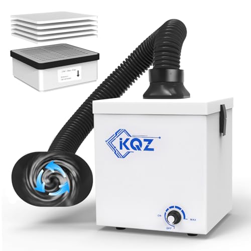 KQZW1 Solder Fume Extractor 168mh Strong Suction Smoke Extractor 5Thick PreFilterH13 HEPA Soldering Fume Extractor 9999 Purification Smoke Absorber for Welding Soldering 3D Printing White - Image 1