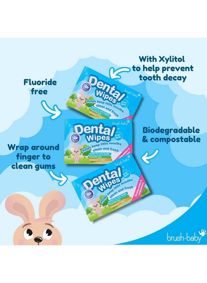 brush-baby Brush Baby Teething Relief Dental Wipes for Ages 0-Toddler - Naturally Eliminate Teething Pain, Prevent Tooth Decay and Sour Milk Breath - 28 Finger Wipes  - Image 1