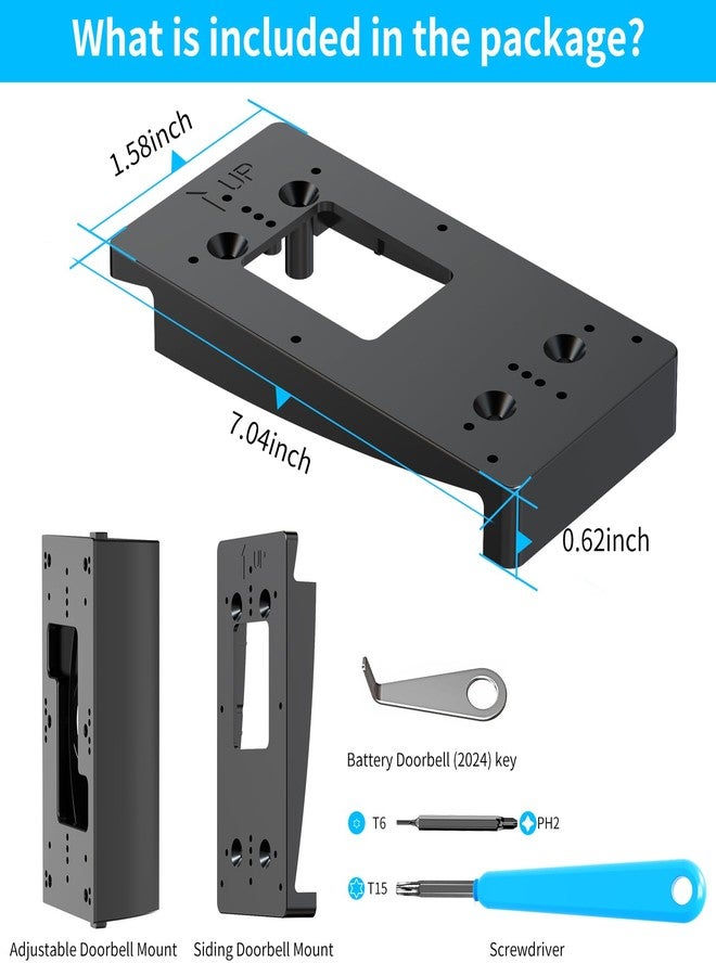 Mamerry Ring Doorbell Vinyl Siding Mount, Adjustable 30 to 55 Angle Doorbell Mount Compatible with Ring Wireless Video Doorbell, Doorbell Camera Holder Bracket Wedge for Apartment, offices - Image 5