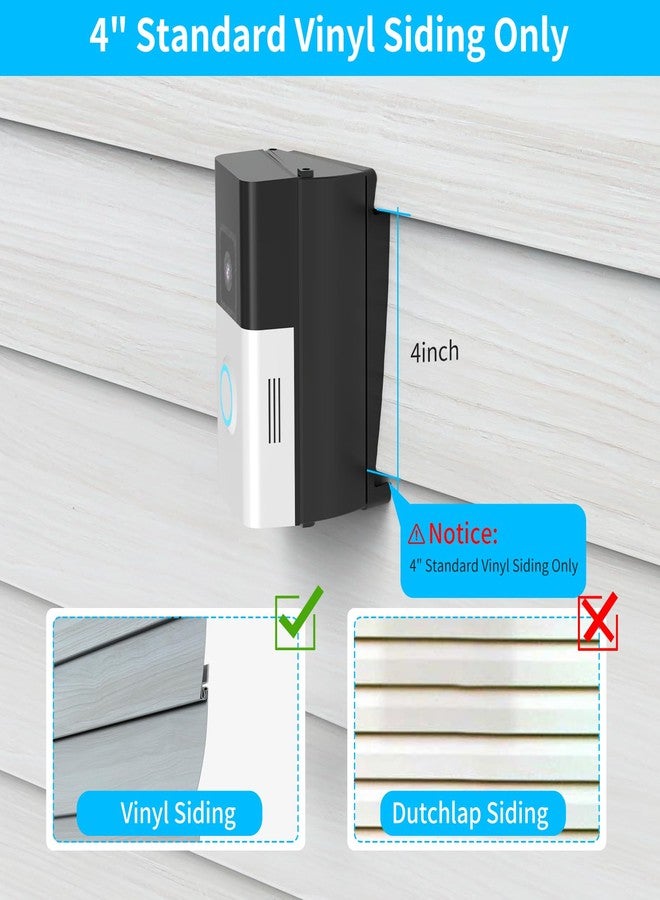 Mamerry Ring Doorbell Vinyl Siding Mount, Adjustable 30 to 55 Angle Doorbell Mount Compatible with Ring Wireless Video Doorbell, Doorbell Camera Holder Bracket Wedge for Apartment, offices - Image 3