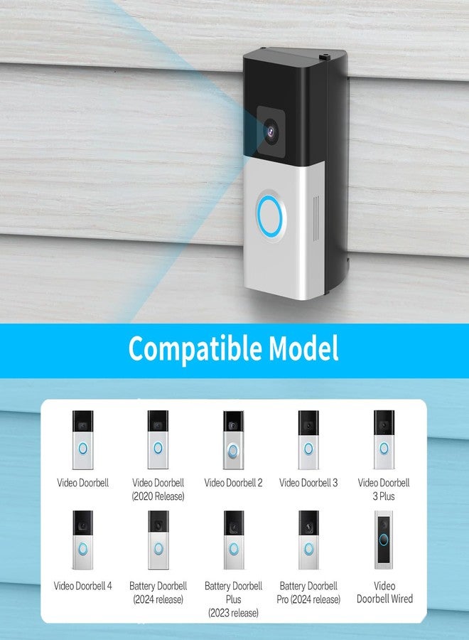 Mamerry Ring Doorbell Vinyl Siding Mount, Adjustable 30 to 55 Angle Doorbell Mount Compatible with Ring Wireless Video Doorbell, Doorbell Camera Holder Bracket Wedge for Apartment, offices - Image 2