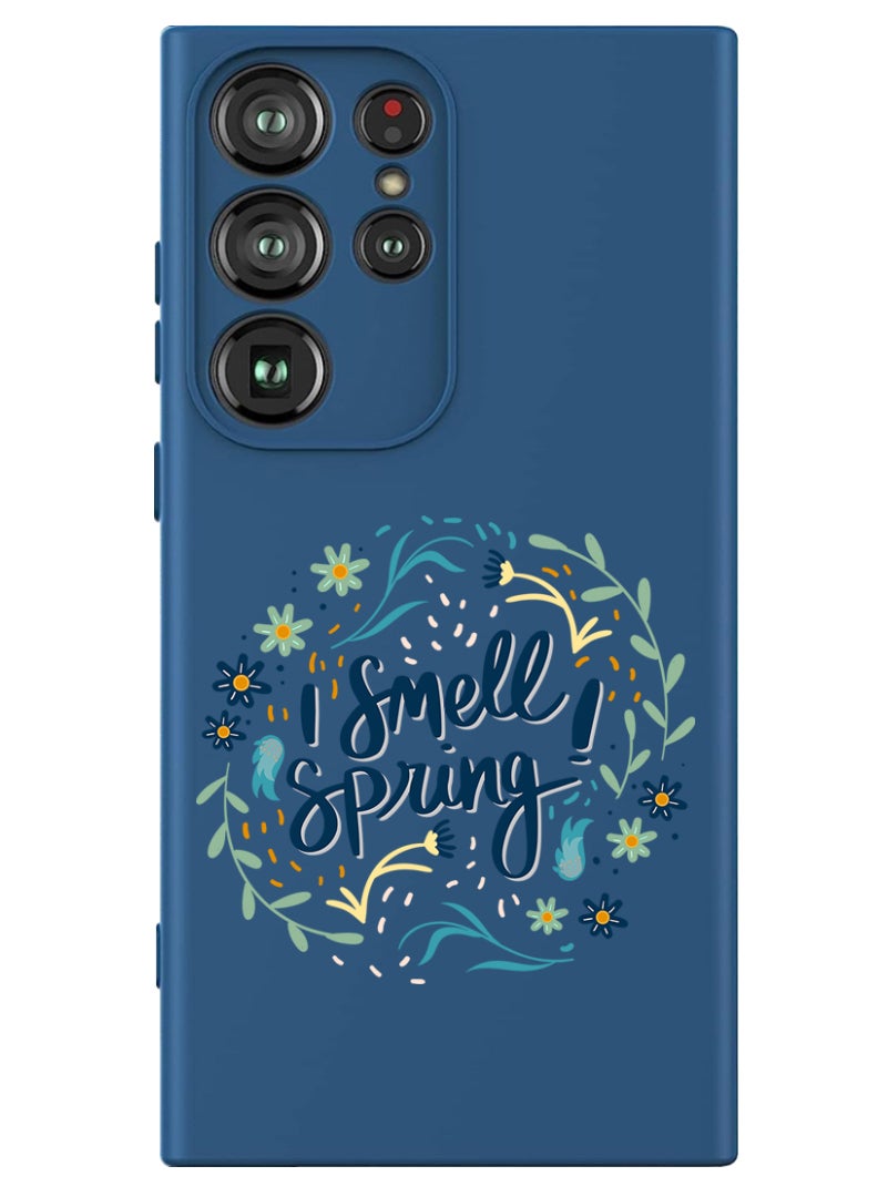 Theodor Protective Slim Fit Case Liquid Silicone Cover with Full Body Protection Anti-Scratch Shockproof Case For Samsung Galaxy S24 Ultra (Blue) - I smell Spring - Image 1