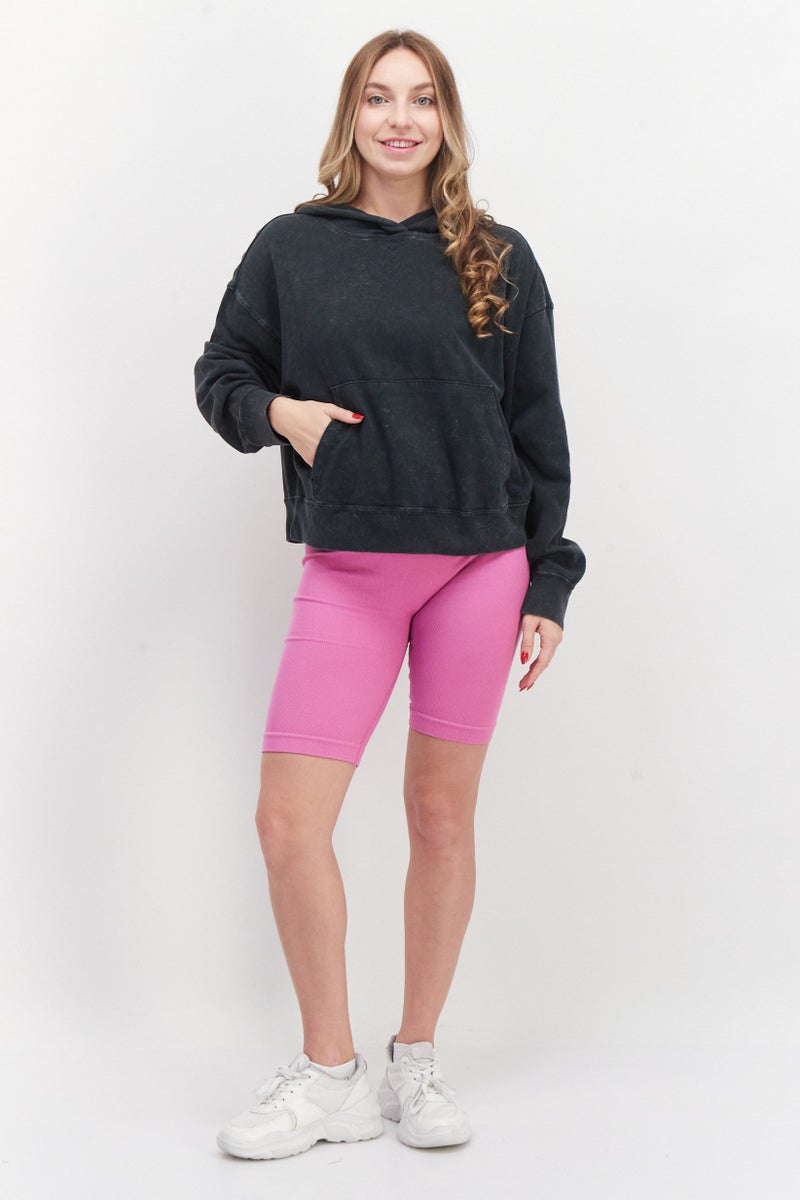 Nike Women Sportswear Fit Long Sleeve Training Hoodies, Washed Black - Image 2